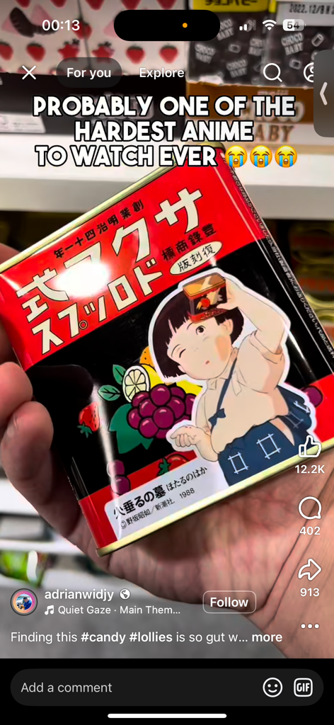 Ghibli Grave Of The Fireflies Sakuma Drops | Request Details
