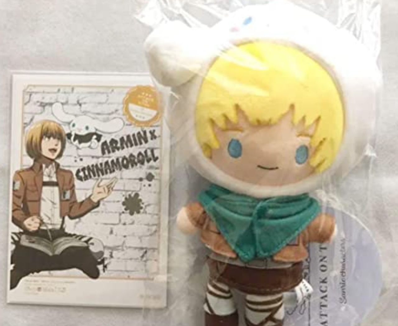Attack on Titan Armin Sanrio cinnamon roll Keychain Plush Doll Mascot Toy 
